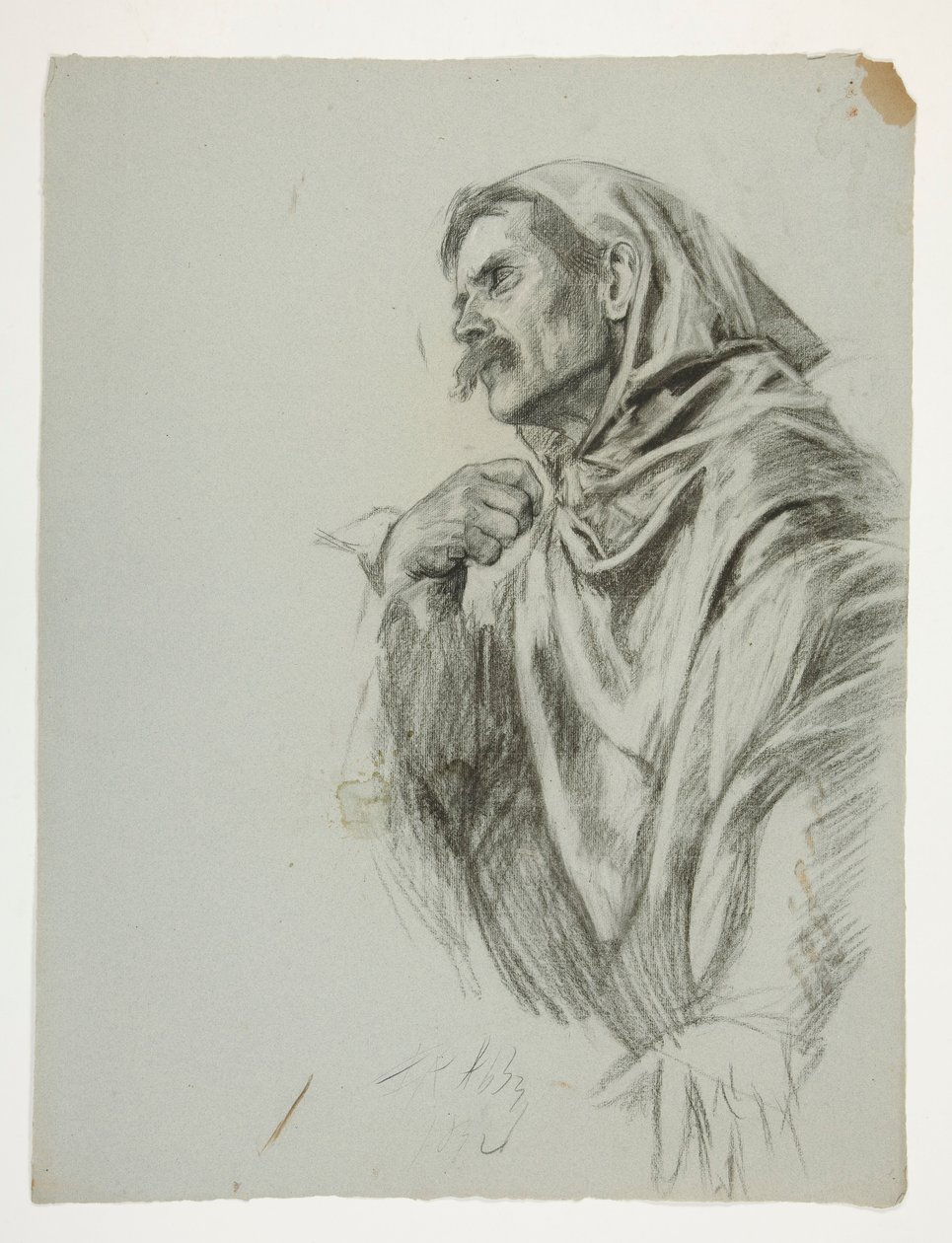 Figurstudie för kung Arthur av Edwin Austin Abbey
