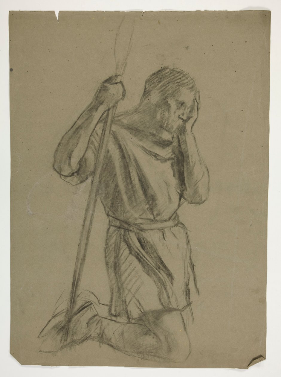 Figurstudie för kung Arthur av Edwin Austin Abbey
