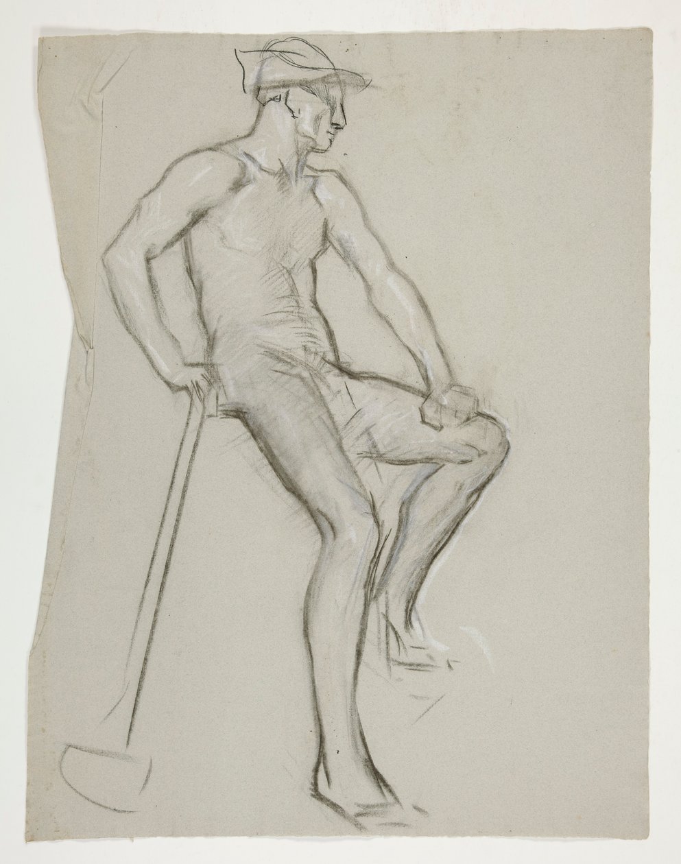 Figurstudie för The Spirit of Vulcan, Genius of the Workers in Iron and Steel, capitol rotunda, Harrisburg, Pennsylvania av Edwin Austin Abbey