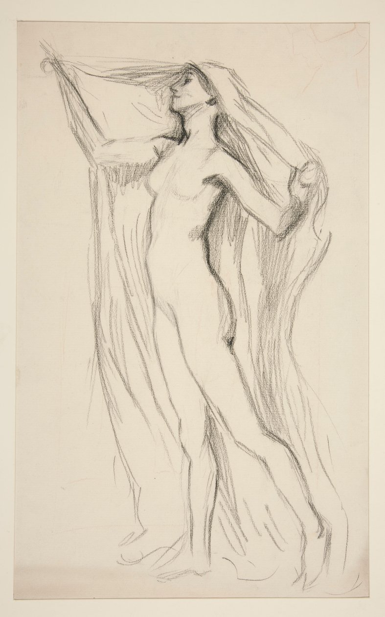 Figurstudie för väggmålning vid State Capitol-byggnaden i Harrisburg, Pennsylvania, 1902-1911 (slutförd av John Singer Sargent) av Edwin Austin Abbey