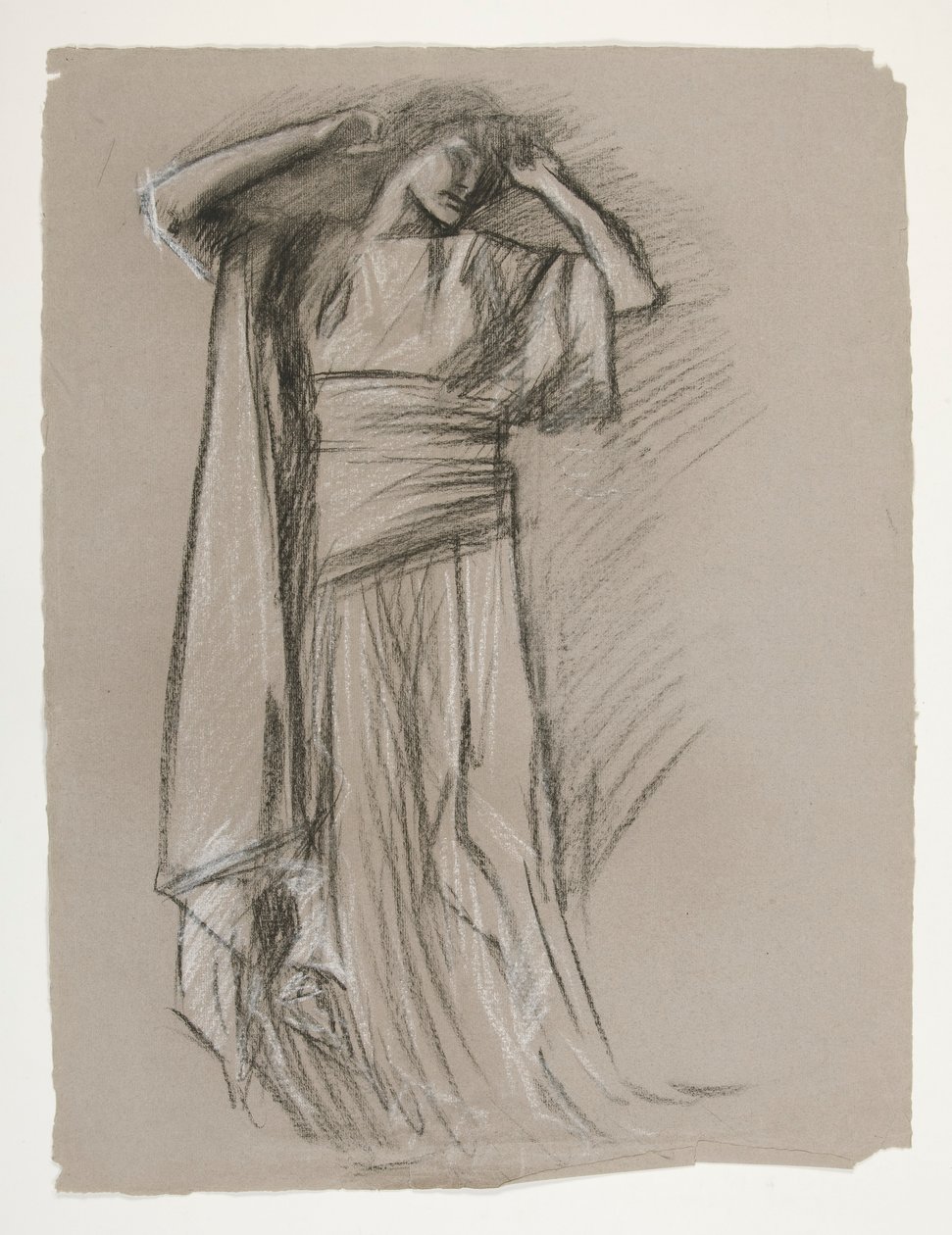 Figurstudie för Castle of the Maidens(?), från The Quest of the Holy Grail (en serie med 15 målningar för Boston Public Library, färdigställd 1901) av Edwin Austin Abbey
