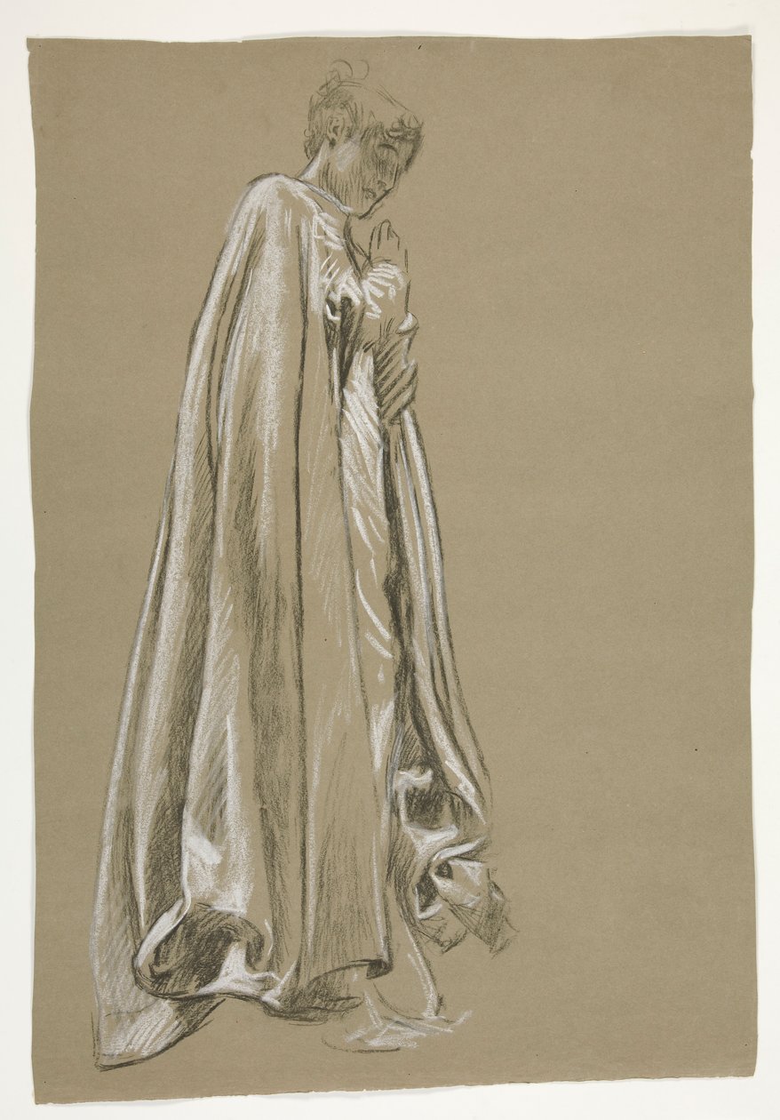 Figurstudie för Galahads barndom(?), från The Quest of the Holy Grail (en serie med 15 målningar för Boston Public Library, färdigställd 1901) av Edwin Austin Abbey