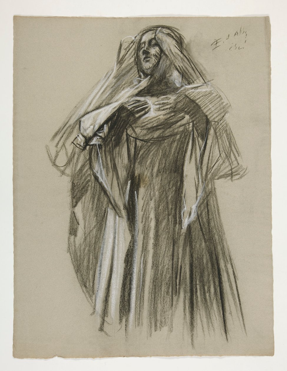 Figurstudie för Infant Galahad, från The Quest of the Holy Grail (första av en serie av femton väggmålningar för Boston Public Library, färdig 1901) av Edwin Austin Abbey