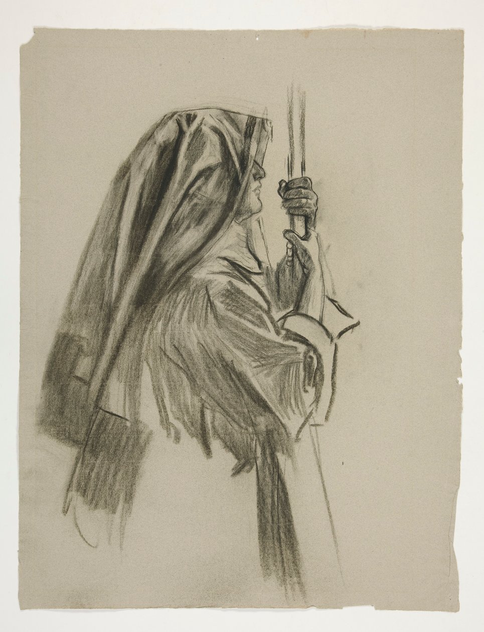 Figurstudie för riddaren av Sir Galahad, från The Quest of the Holy Grail (en serie med 15 målningar för Boston Public Library, färdigställd 1901) av Edwin Austin Abbey