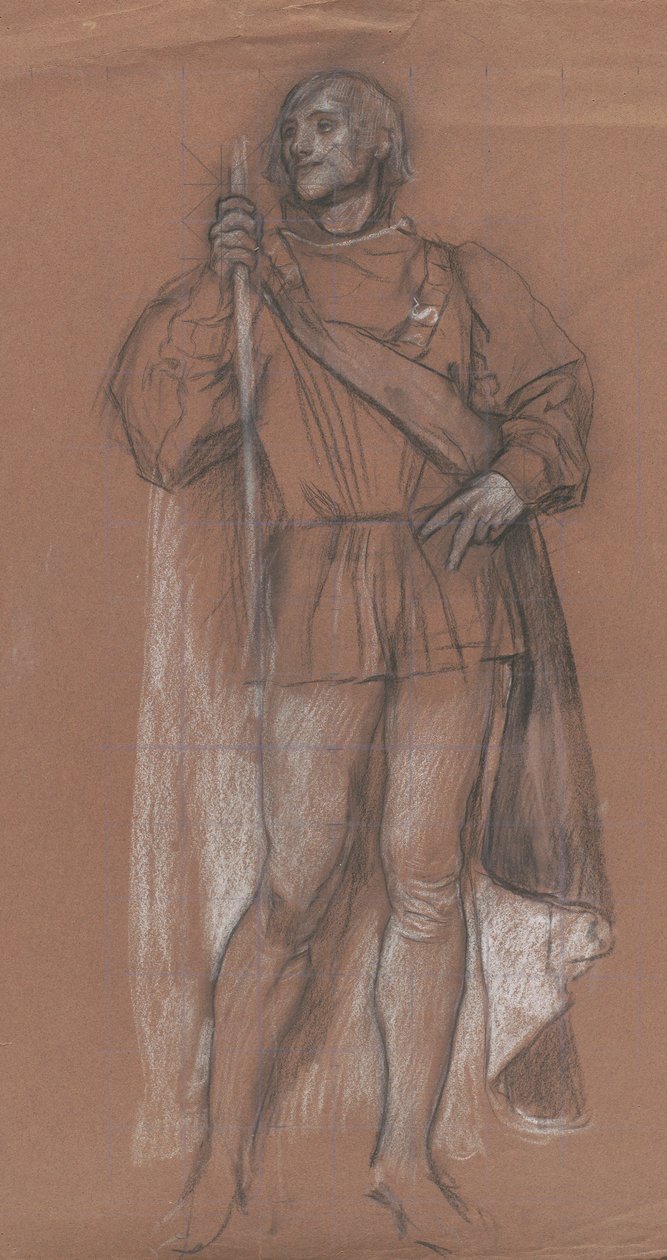 Figurstudie för Kungliga Börsen av Edwin Austin Abbey