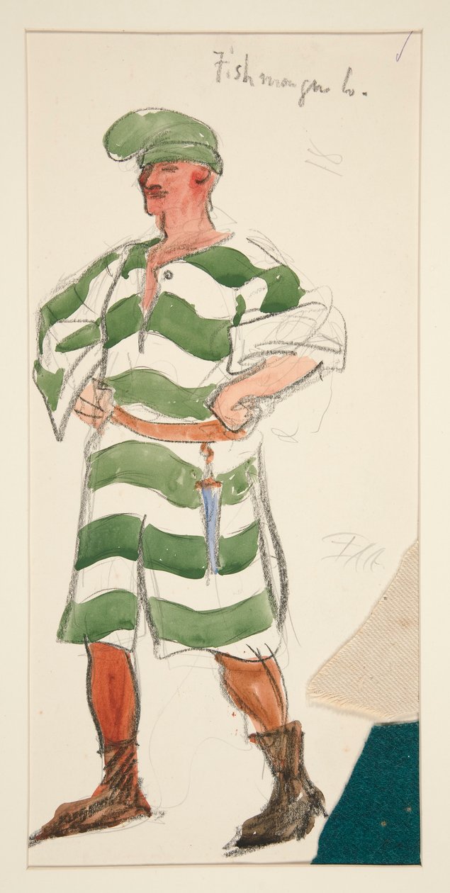 Fiskhandlare, kostymskiss för Henry Irving av Edwin Austin Abbey