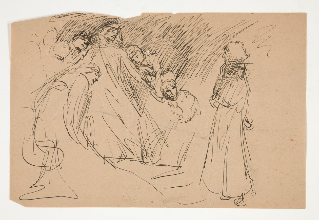 Galahad and the Captive Virtues, studie för The Quest of the Holy Grail (serie med femton målningar för Boston Public Library, färdig 1901) av Edwin Austin Abbey