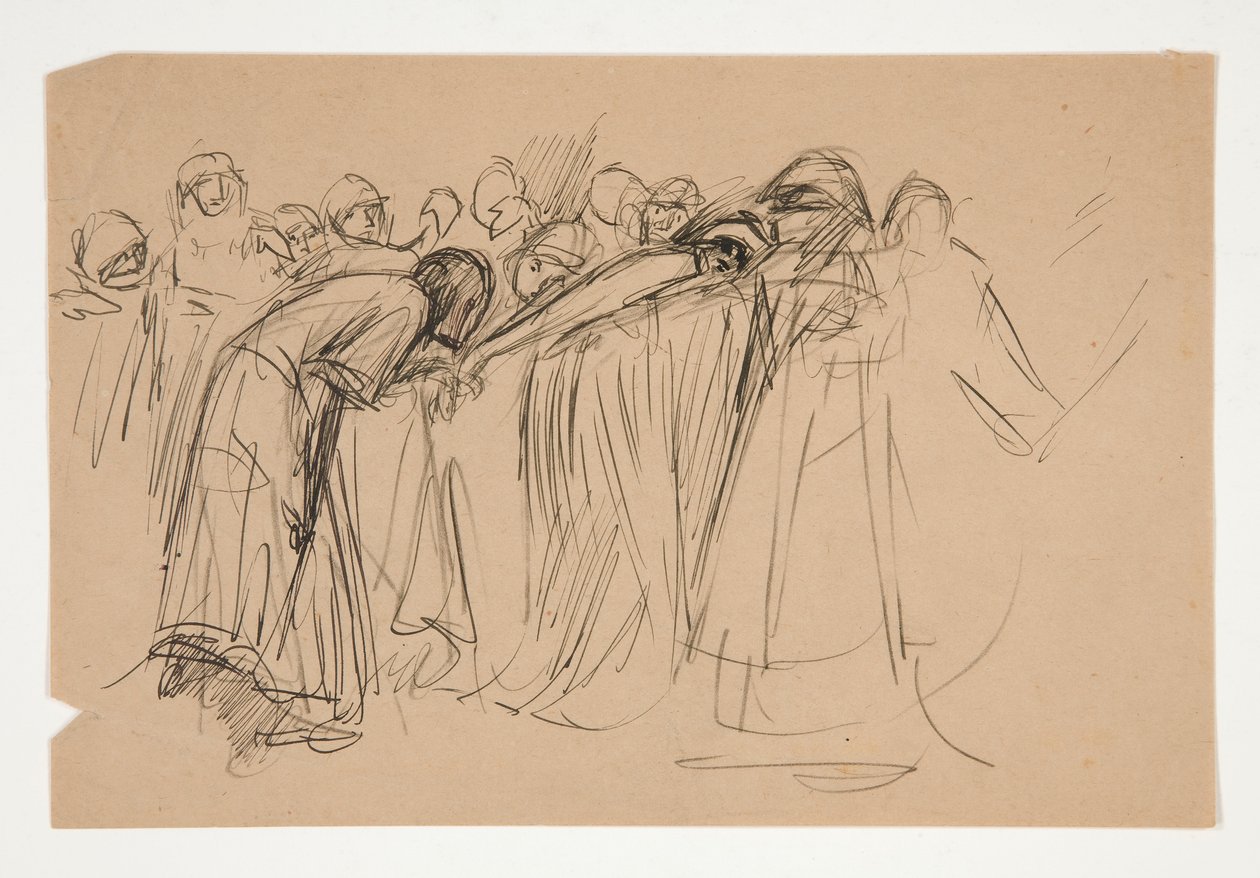 Galahad and the Captive Virtues, studie för The Quest of the Holy Grail (serie med femton målningar för Boston Public Library, färdig 1901) av Edwin Austin Abbey