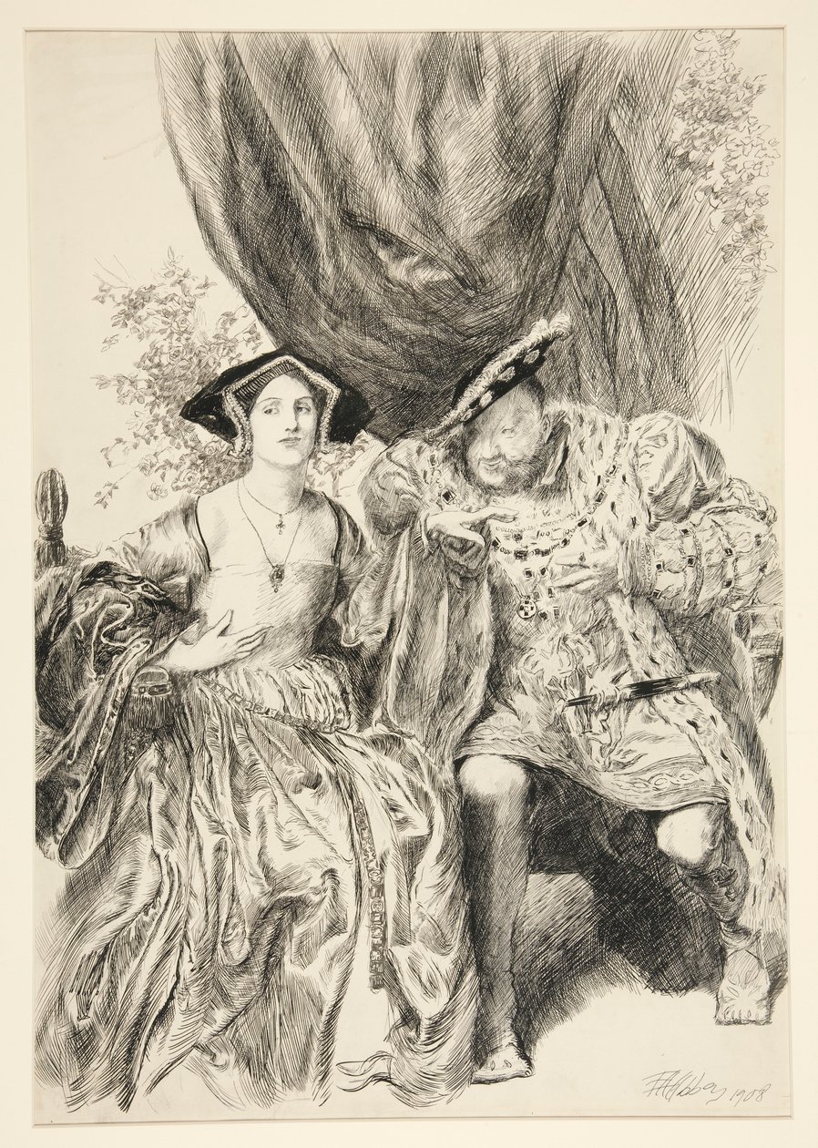 Henry och Anne Boleyn. Kung Henrik: av Edwin Austin Abbey