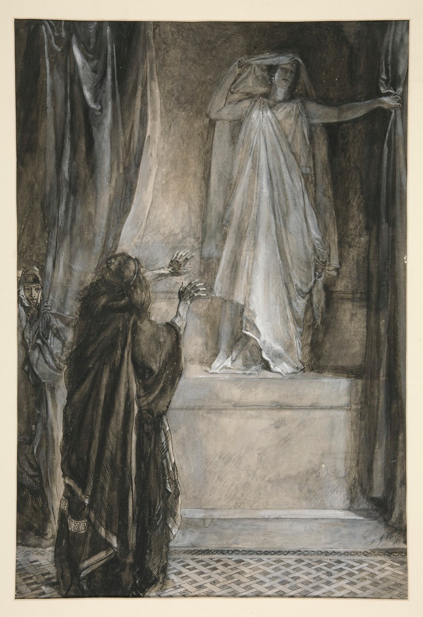 Hermione - Akt V, Scen III, Vintern av Edwin Austin Abbey