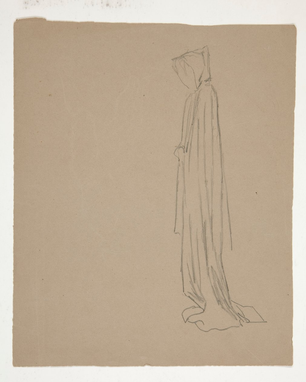Hooded Figur (recto); Studie av en mansfigur (verso) av Edwin Austin Abbey