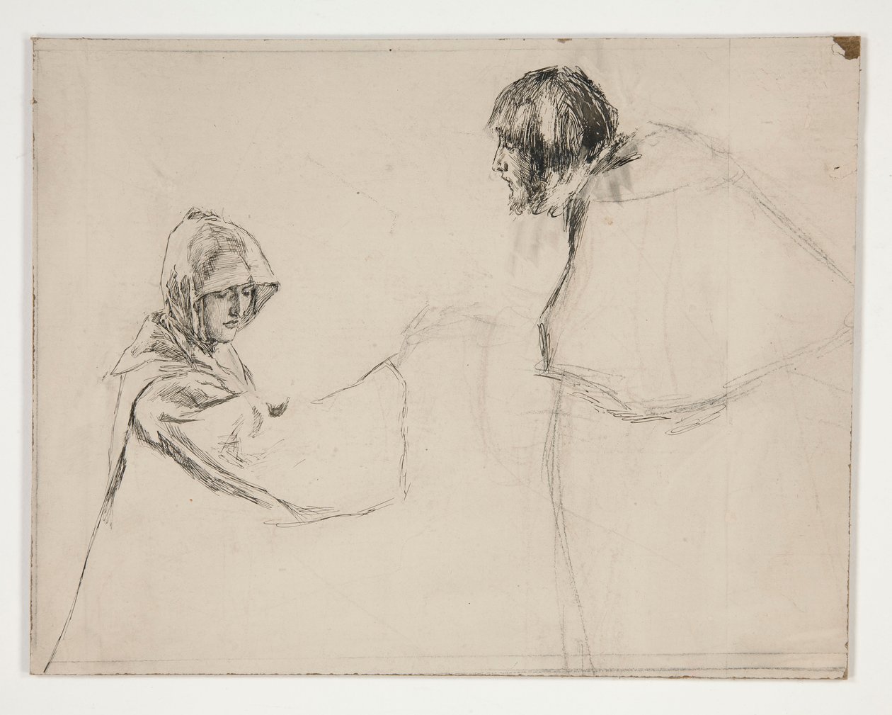 Isabella and the Duke (studie för .1108), från Measure for Measure av Edwin Austin Abbey