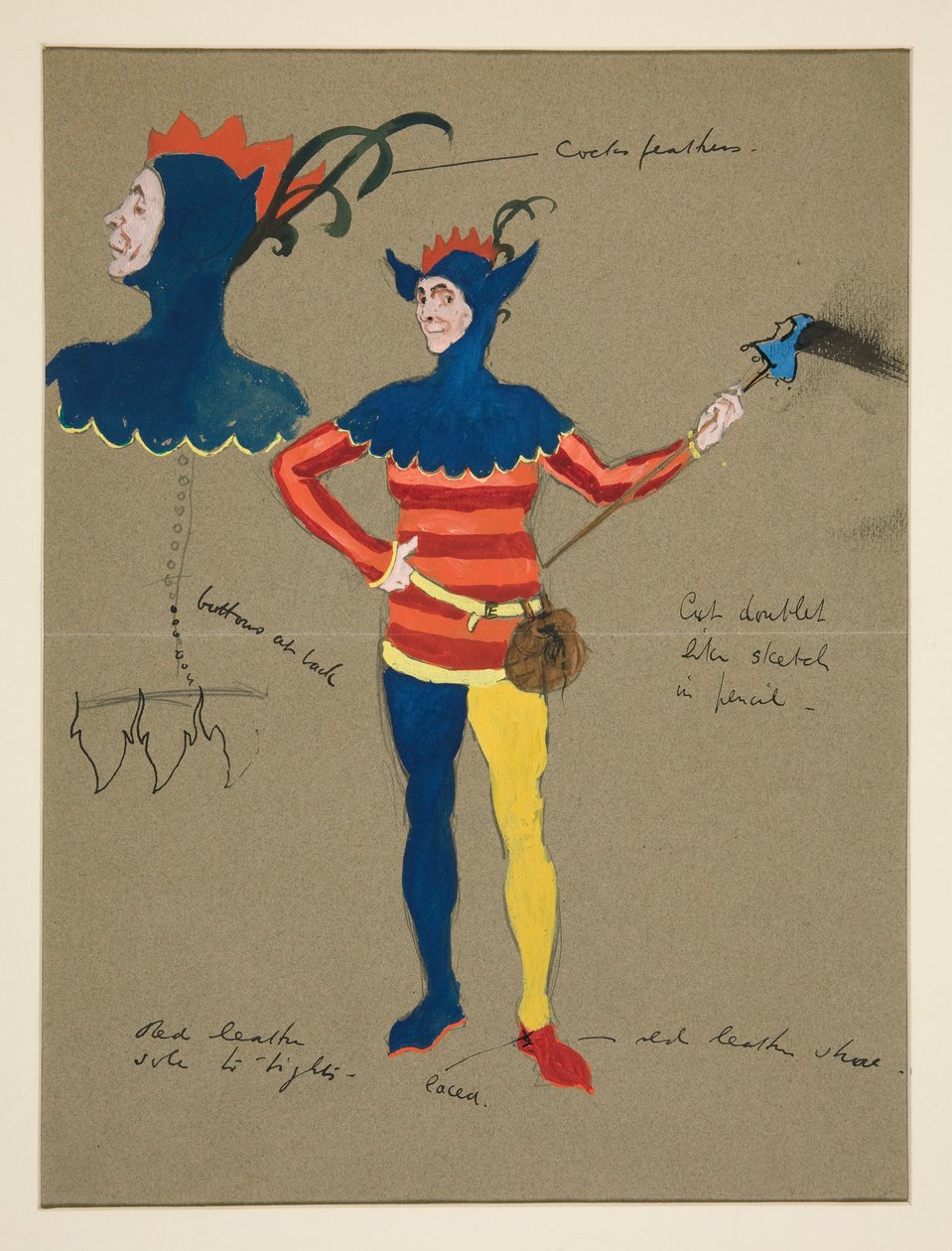 Jester, kostymskiss för Henry Irving av Edwin Austin Abbey