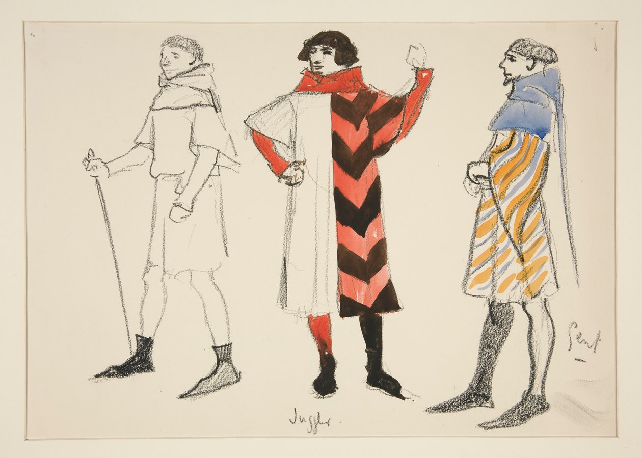 Jonglör och Gent, kostymskiss för Henry Irving av Edwin Austin Abbey