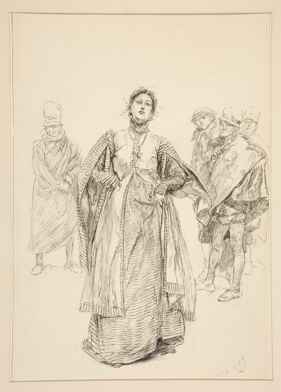 Katharina, illustration för akt I, scen i, Taming of the Shrew av Edwin Austin Abbey