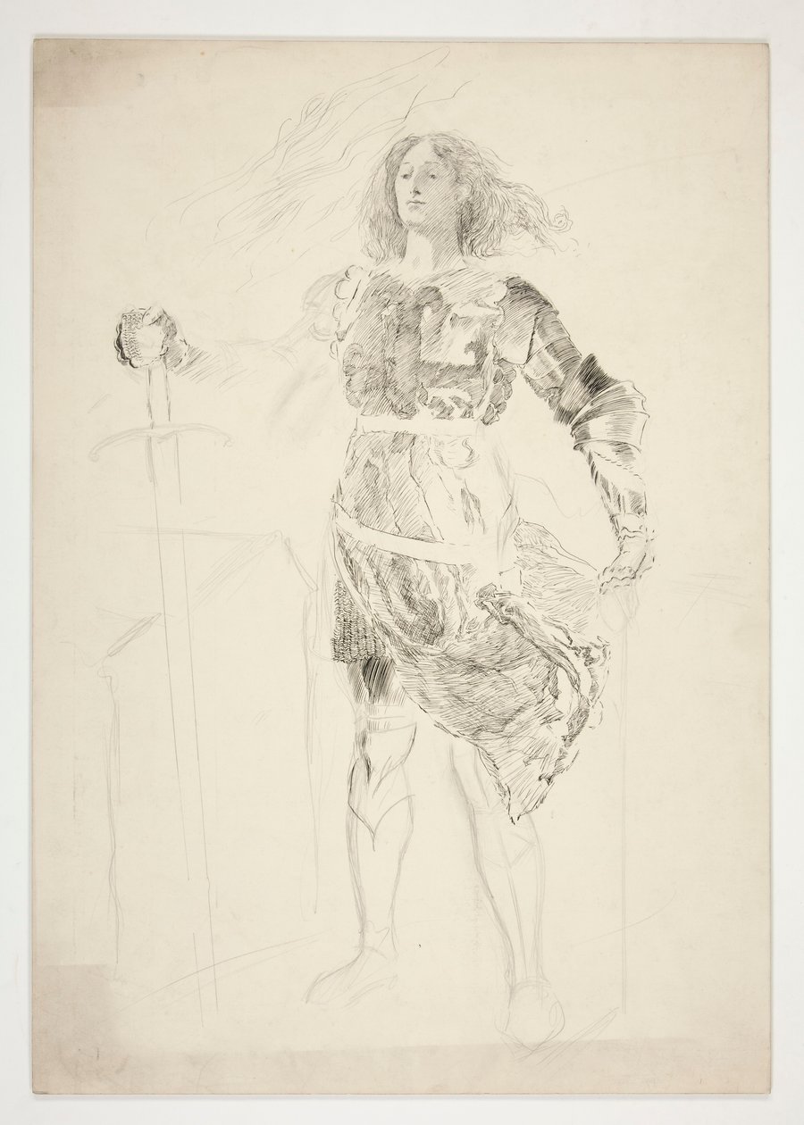 La Pucelle (studie för .1181) - akt III, scen II, kung Henrik VI (del I) av Edwin Austin Abbey