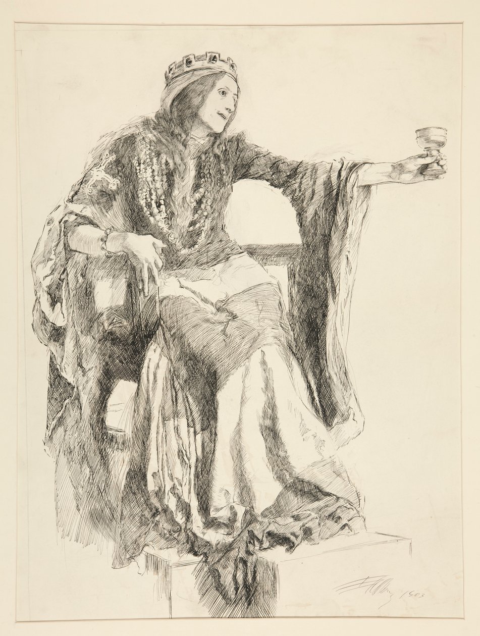 Lady Macbeth, akt III. scen iv, Macbeth av Edwin Austin Abbey