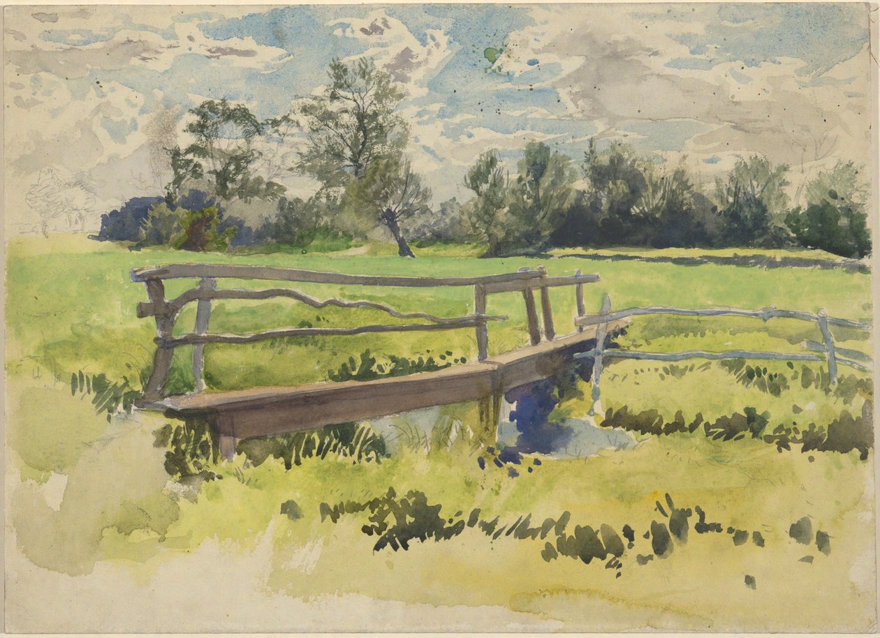 Landskap, kärr och bro av Edwin Austin Abbey