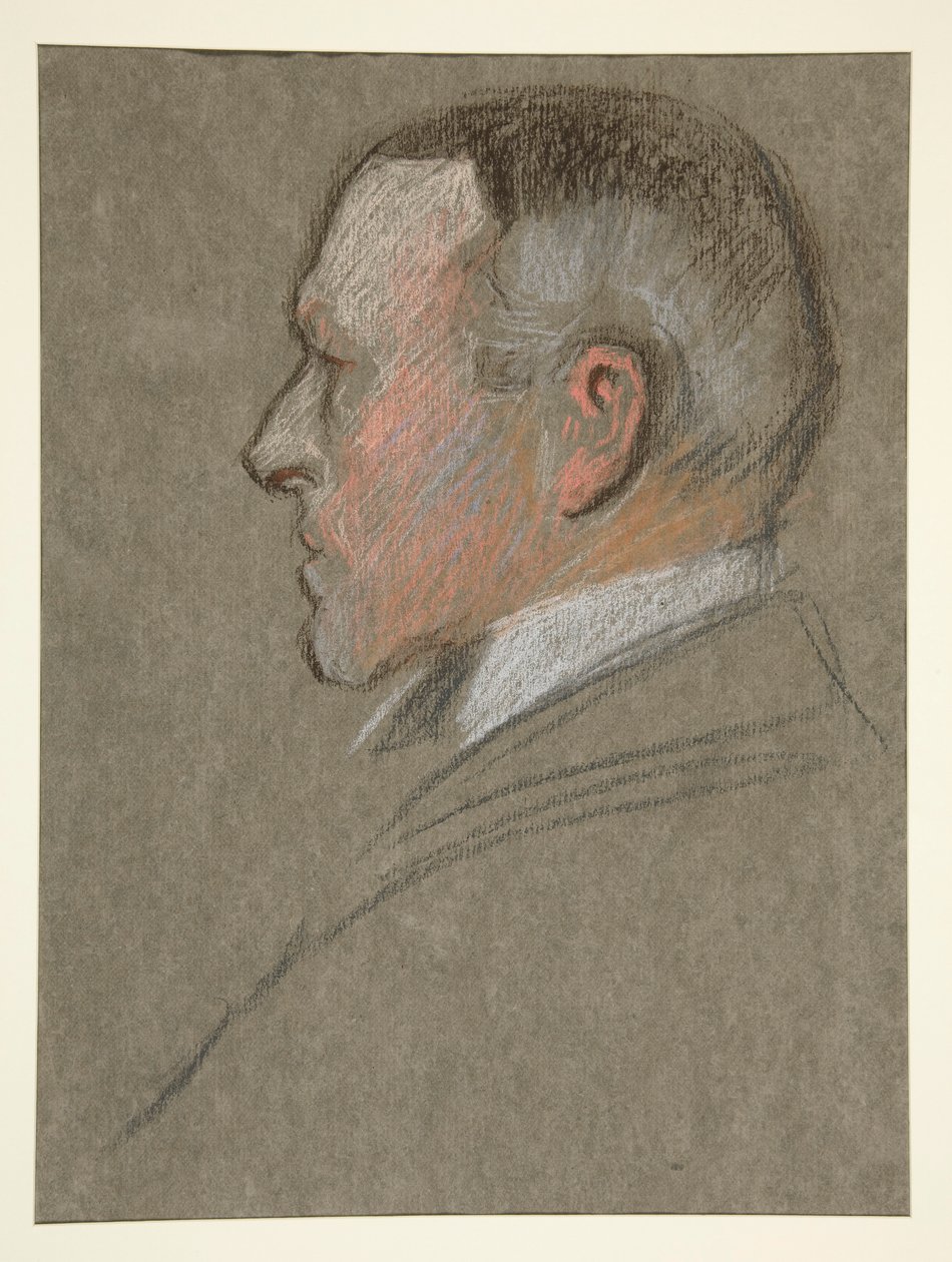 Vänster profilchef för man, för Edvards kröning. VII av Edwin Austin Abbey