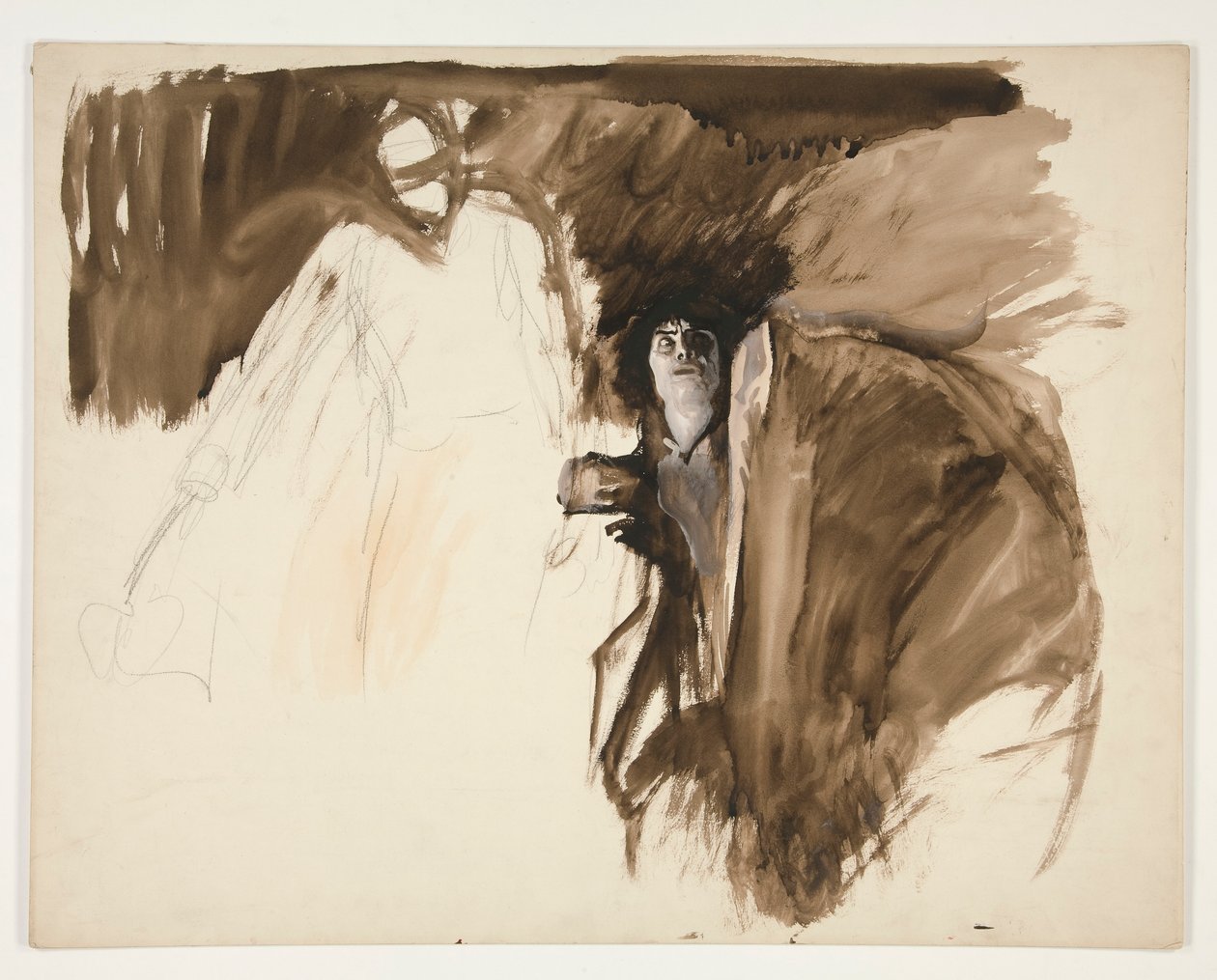 Mansfigur, skiss till en oidentifierad Shakespeare-pjäs av Edwin Austin Abbey