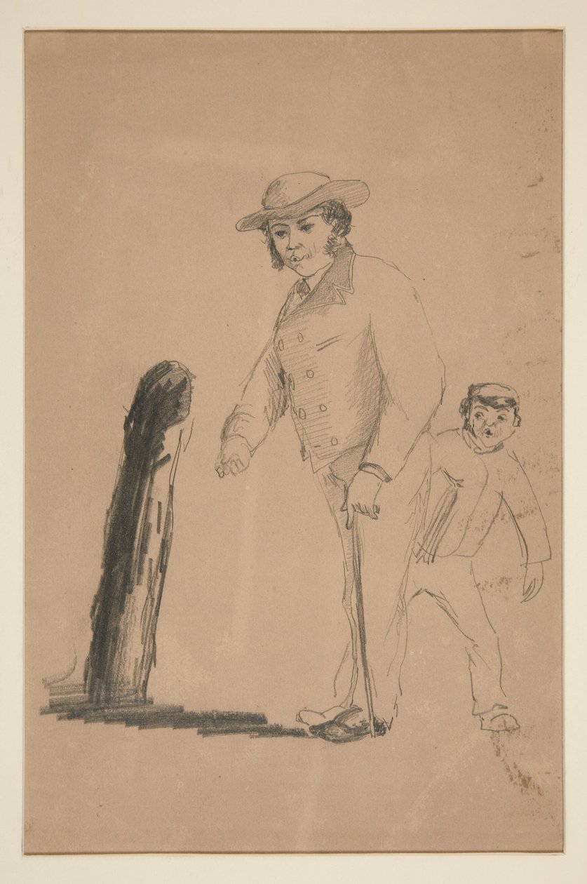 Man och pojke (rekto); Kinas huvuden och figurer (verso) av Edwin Austin Abbey