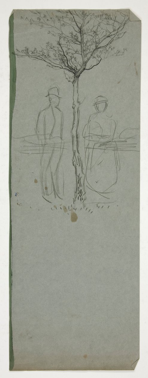 Man och kvinna under ett träd - (oidentifierad illustration) av Edwin Austin Abbey