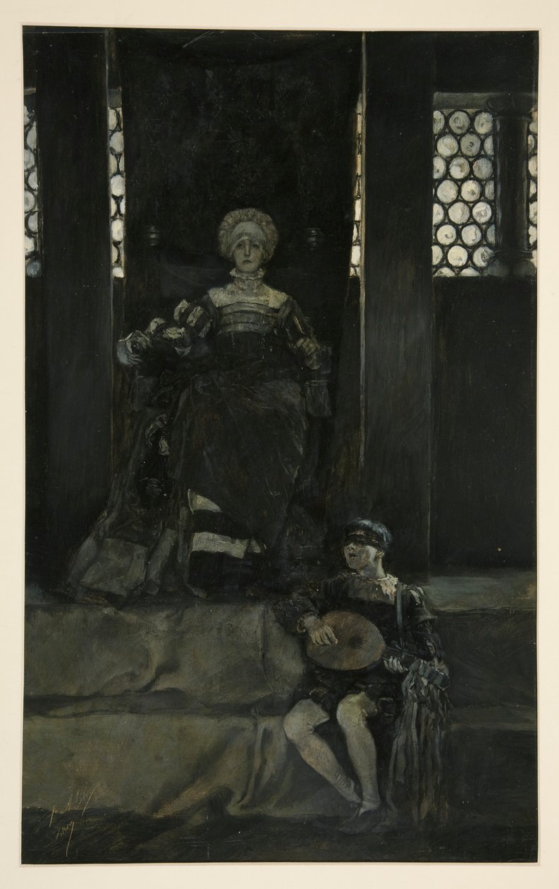 Mariana och pojksång - Akt III, Scen I, Mått för Mått av Edwin Austin Abbey