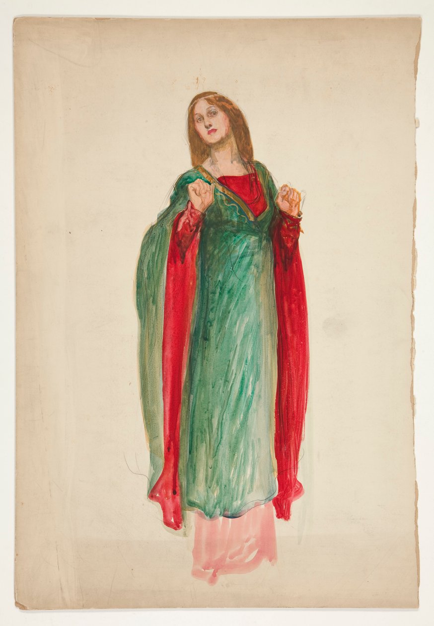 Medeltida dam, sketch till en oidentifierad Shakespeare-pjäs av Edwin Austin Abbey