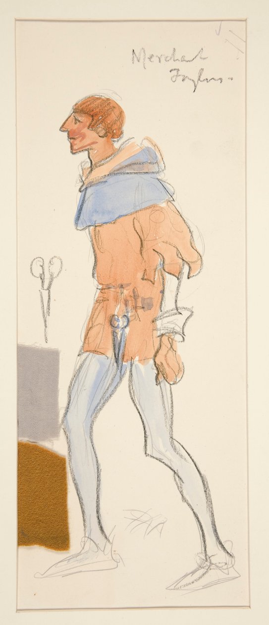 Köpman Taylor, kostymskiss för Henry Irving av Edwin Austin Abbey