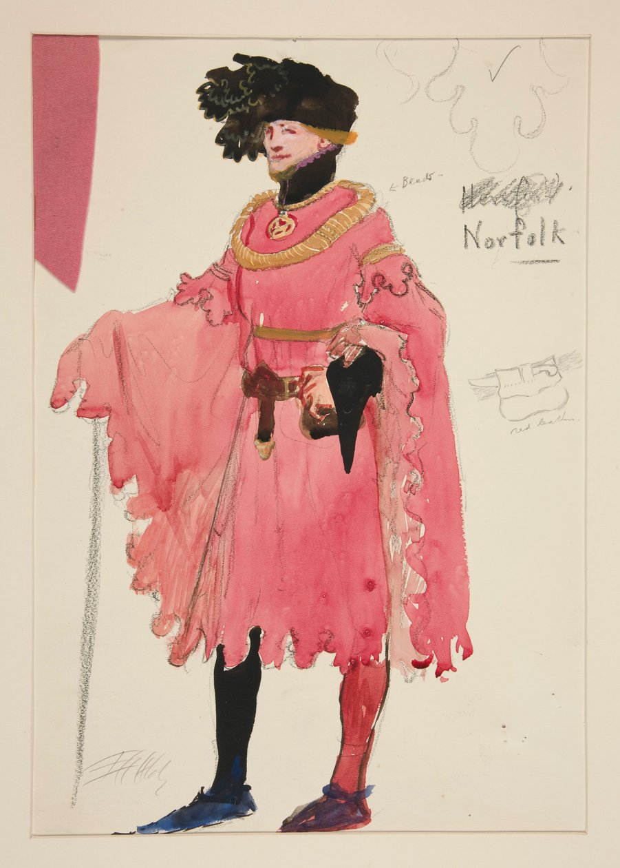 Norfolk, kostymskiss för Henry Irving av Edwin Austin Abbey