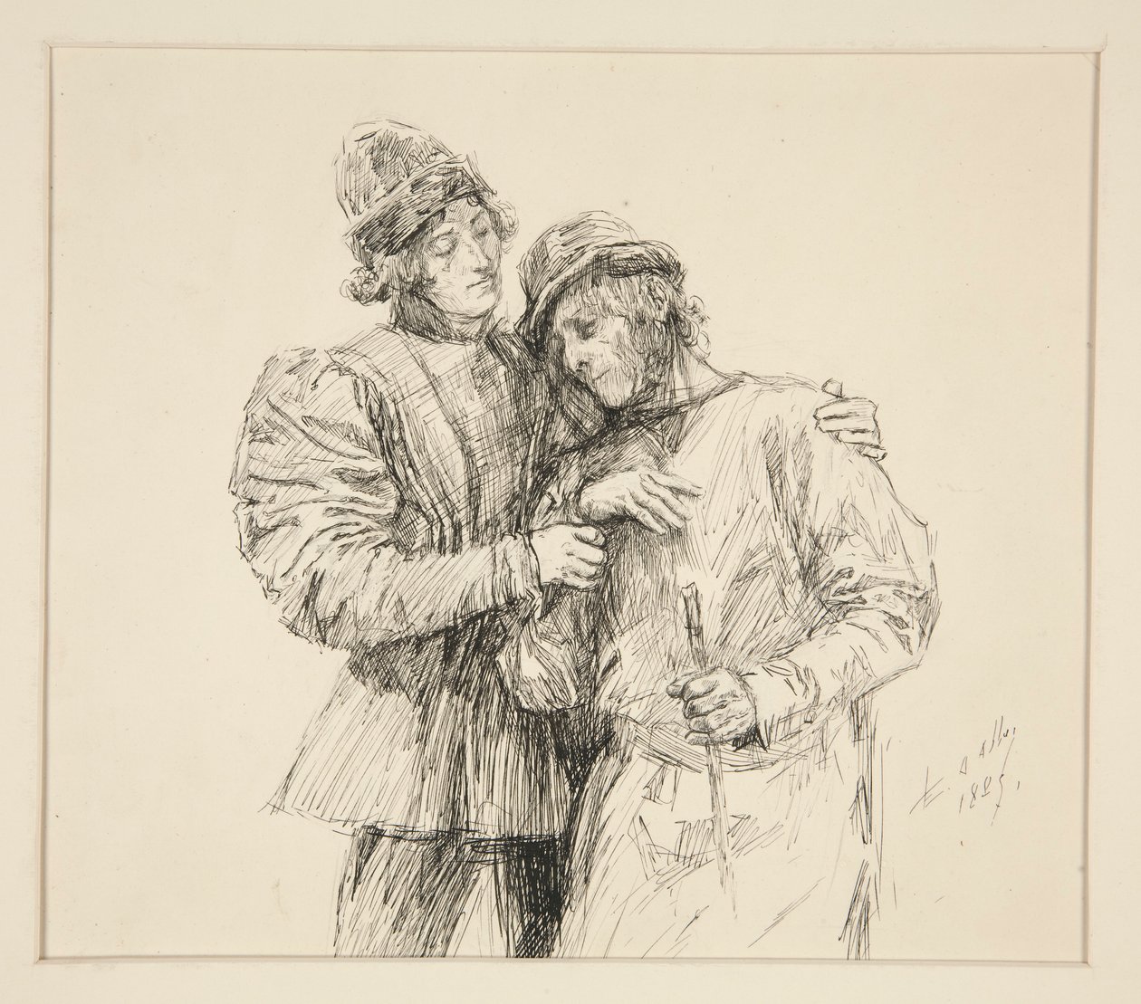 Orlando och Adam, illustration för akt II, Scene iv, As You Like It av Edwin Austin Abbey