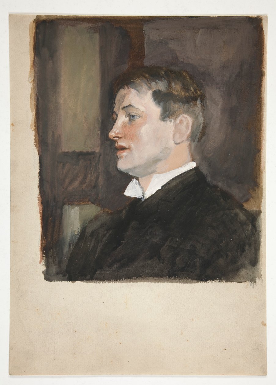 Porträtt av en ung man (oidentifierad sitter) av Edwin Austin Abbey