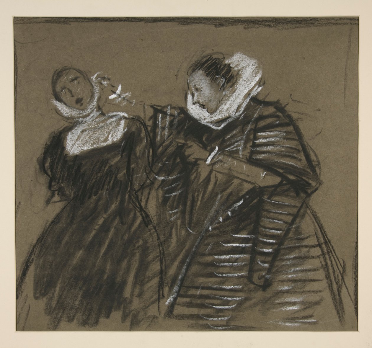 Skiss för Taming of the Shrew (?) av Edwin Austin Abbey