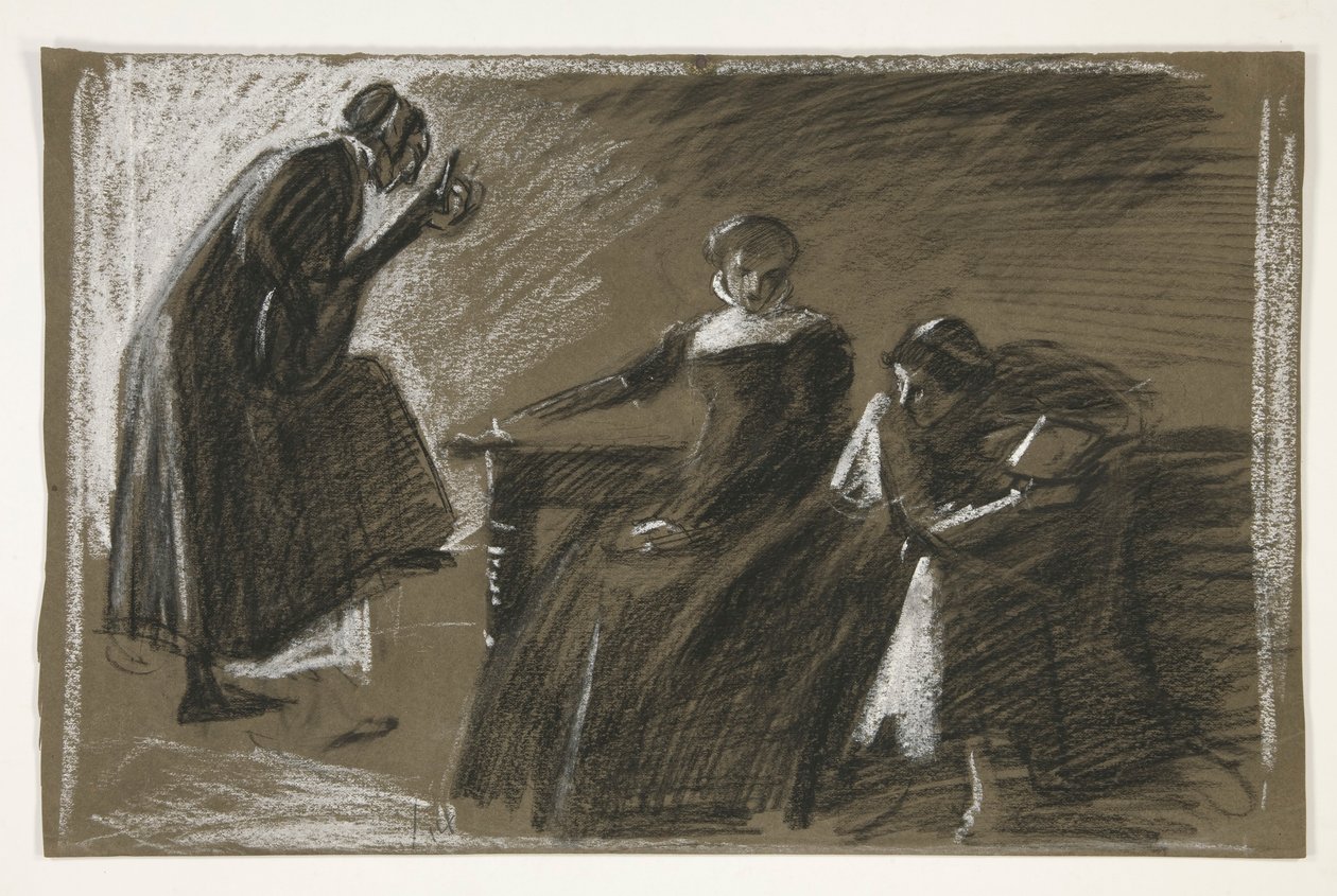 Skiss till en oidentifierad Shakespeare-pjäs av Edwin Austin Abbey