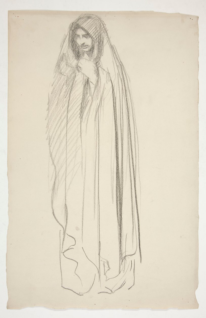 Skiss av en kvinnlig figur för tre Maria vid korset av Edwin Austin Abbey