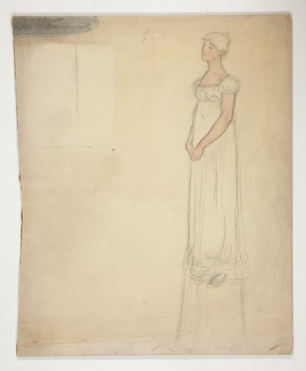 Skiss av en kvinna - kostymstudie för en pjäs? av Edwin Austin Abbey