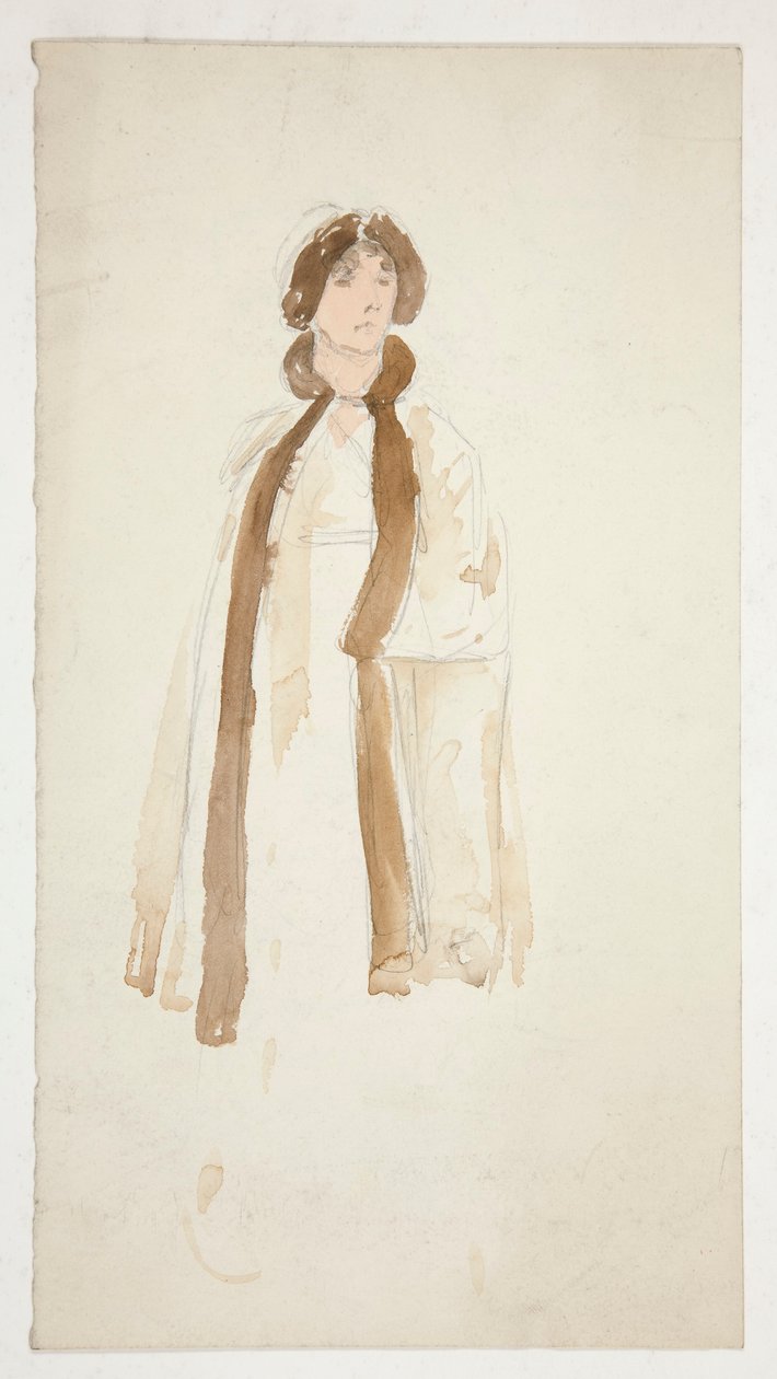 Skiss av en kvinna - kostymstudie för en pjäs? av Edwin Austin Abbey