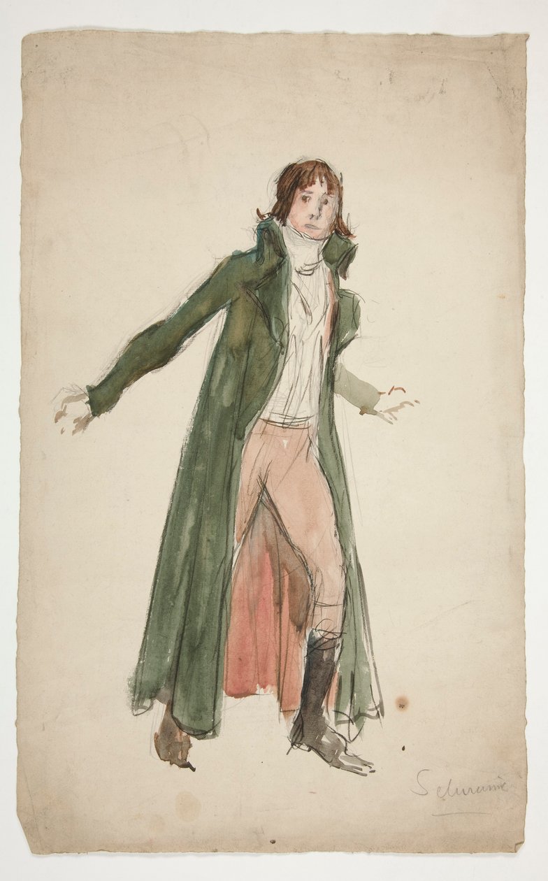 Skiss av en ung man - studera för illustration till en pjäs? av Edwin Austin Abbey