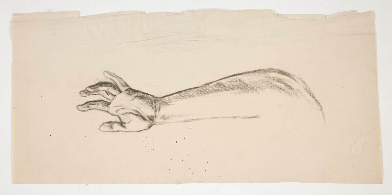 Skiss av en arm och hand av Edwin Austin Abbey