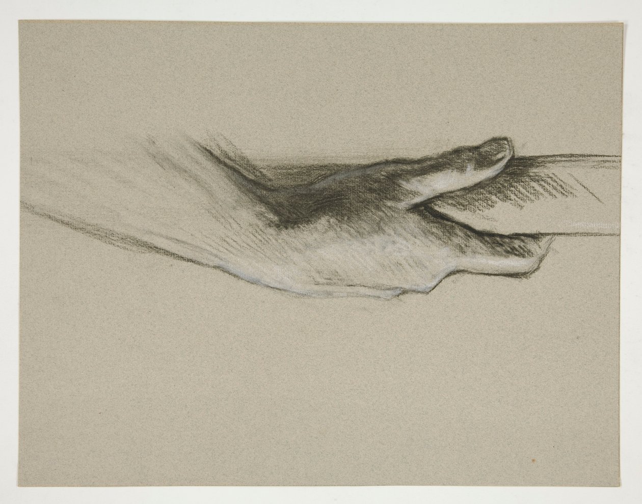 Skiss av en hand som greppar en stång av Edwin Austin Abbey