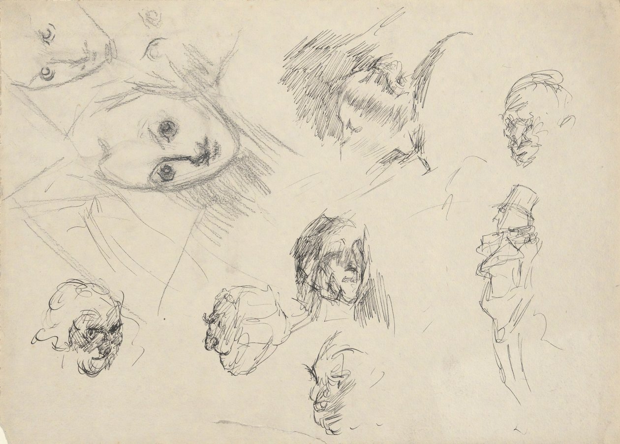 Studier av huvuden av Edwin Austin Abbey