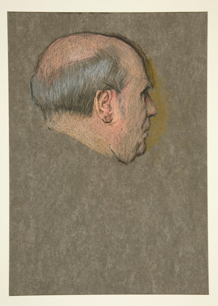 Studie. Den skallige mannen för kröningen av Edward VII av Edwin Austin Abbey