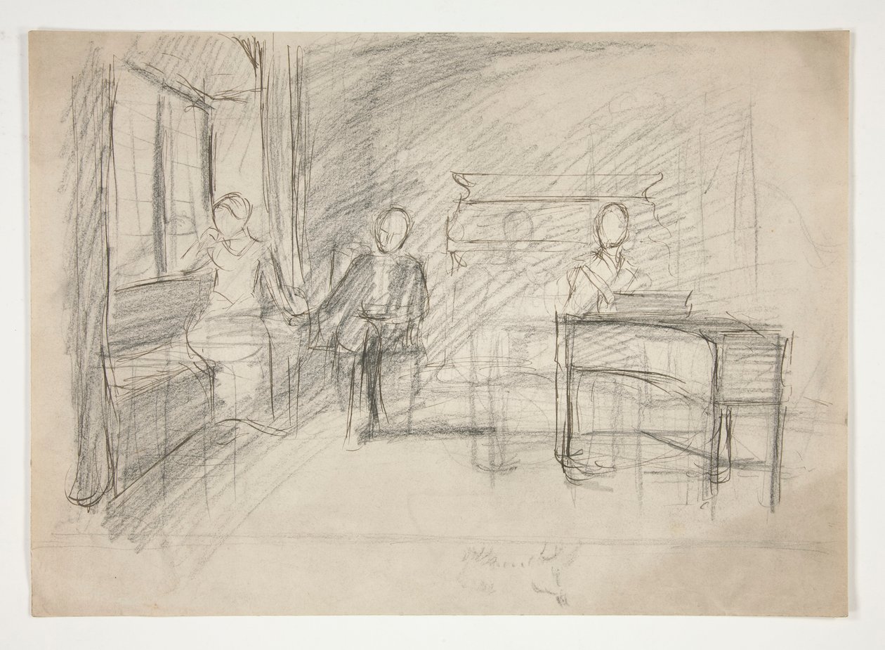 Studie för en gammal sång(?) (akvarell) av Edwin Austin Abbey