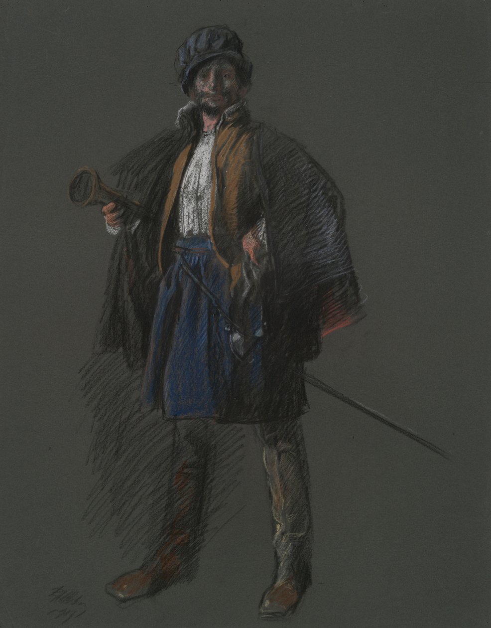 Studie för Apotheosis of Pa.: Hudson (?) av Edwin Austin Abbey