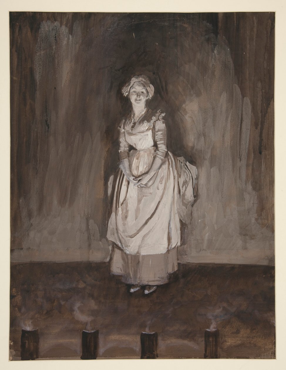 Studie för epilog, illustration för Oliver Goldsmith av Edwin Austin Abbey