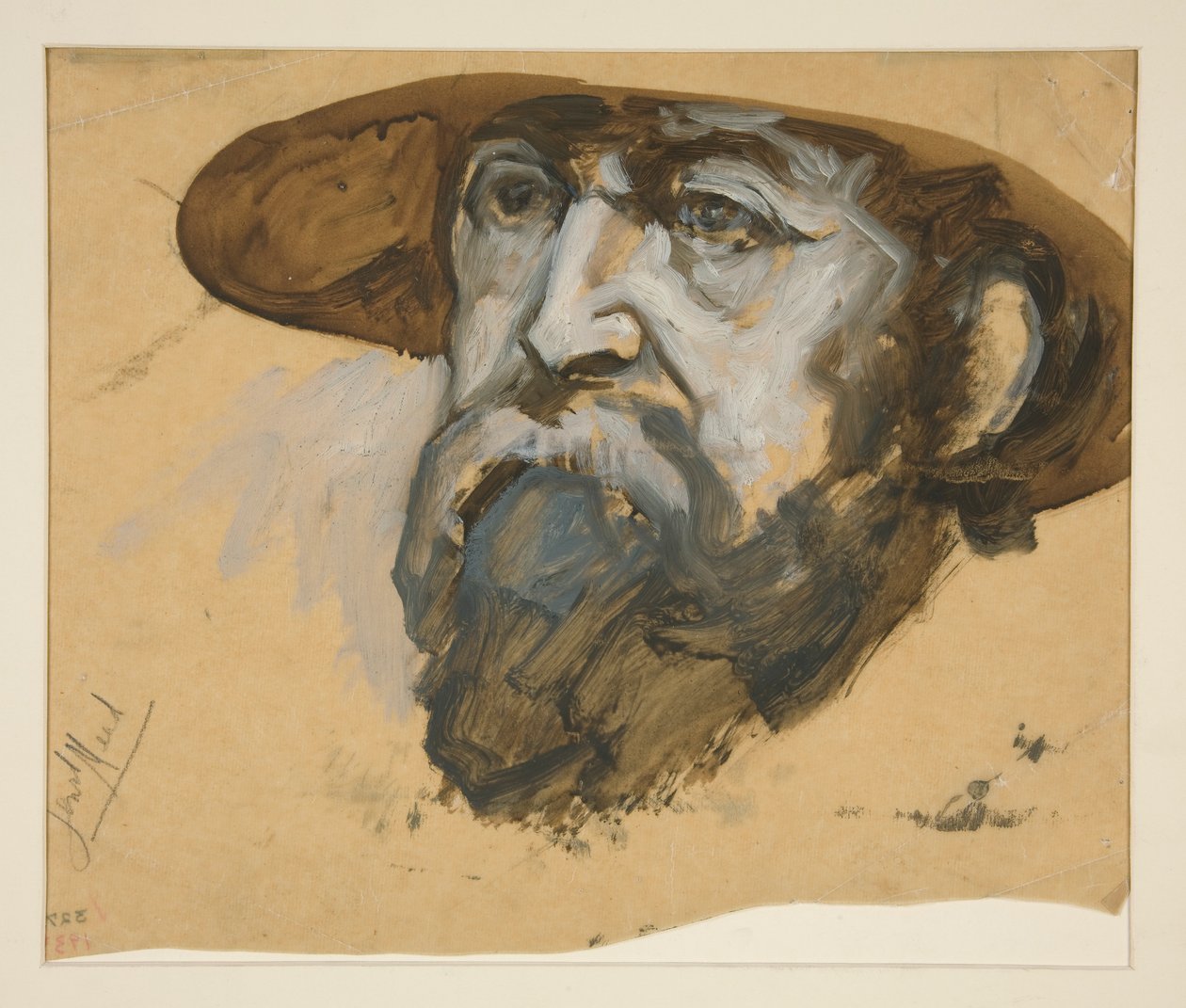 Studie för General Meade: skiss för väggmålning för delstatsbyggnaden i Harrisburg, Pennsylvania, 1902-1911 (slutförd av John Singer Sargent) av Edwin Austin Abbey