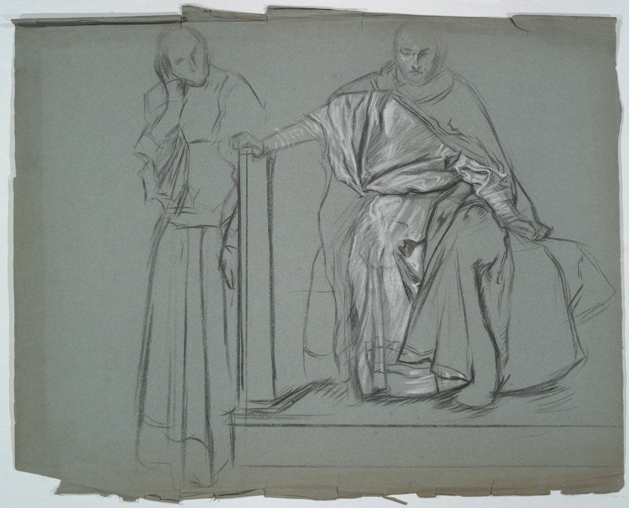 Studie för King och skötare i Hamlet av Edwin Austin Abbey