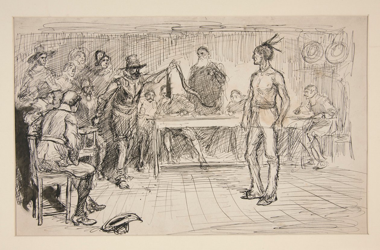 Studera för Miles Standish av Edwin Austin Abbey
