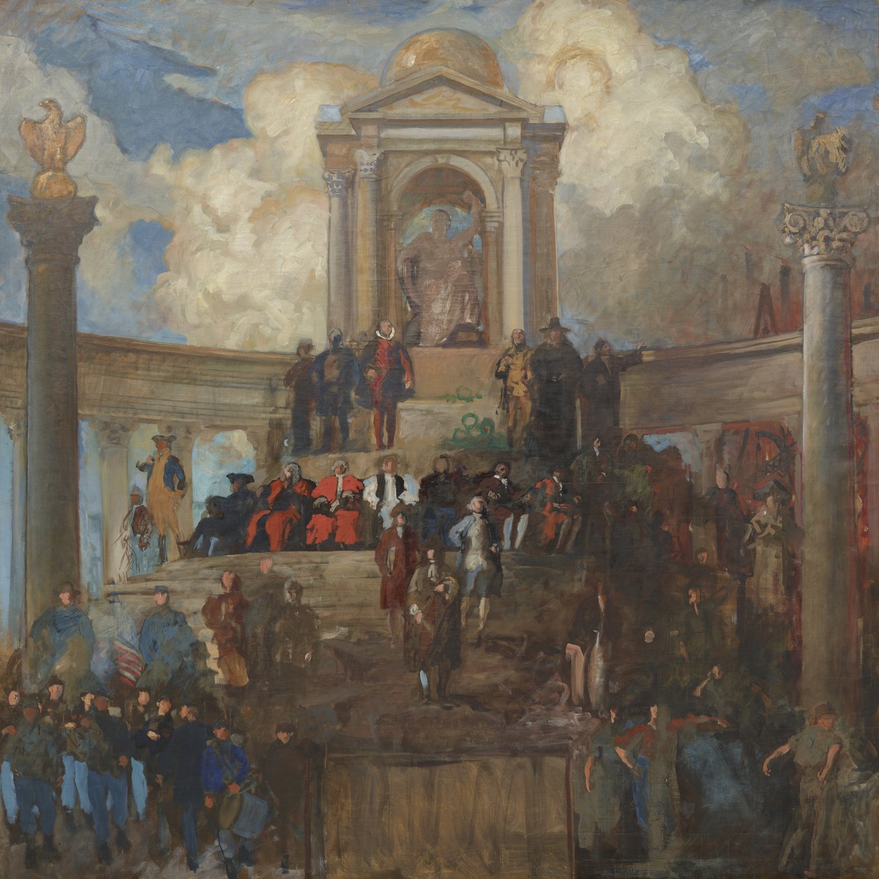 Studie för The Apotheosis of Pennsylvania för representanthusets kammare, ca 1902–1911 av Edwin Austin Abbey