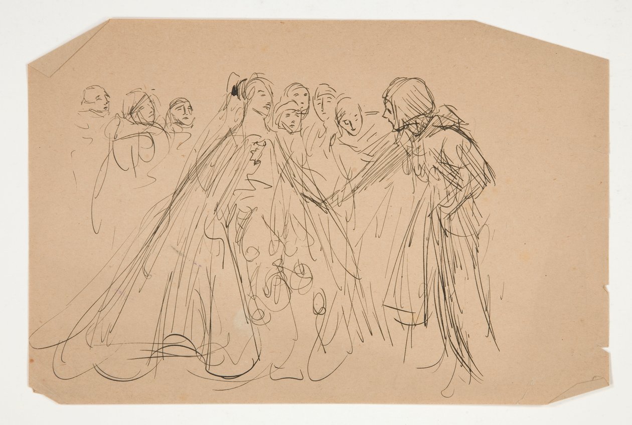 Studie för The Quest of the Holy Grail (serie med femton målningar för Boston Public Library, färdig 1901) av Edwin Austin Abbey